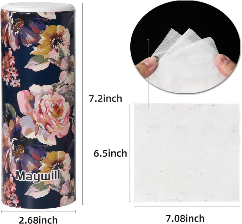 Maywill Car Tissues Cylinder Holder with Facial Tissue, Round Car Tissues Holder with Cap,Suitable for Car Cup Holder,Travel Tissue Tubes Box Container,Car Box Container(4 Pack, 200 Sheets) - Image 4